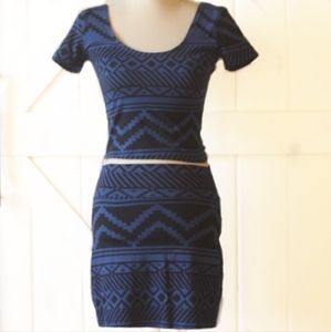 Victoria's Secret PINK Tribal Print High Waist Skirt & Crop Top Outfit S/M